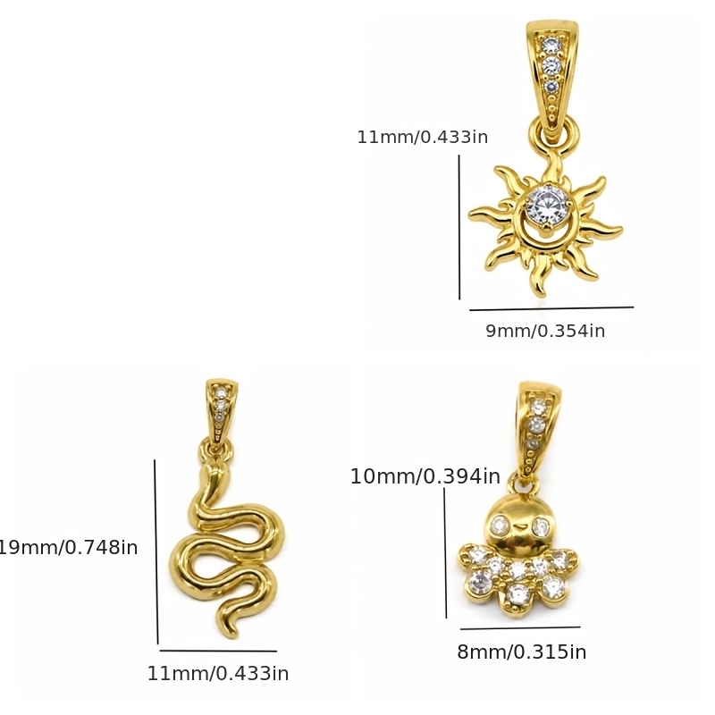 Retro Niche Design Stainless Steel Inlaid Zircon Pendant